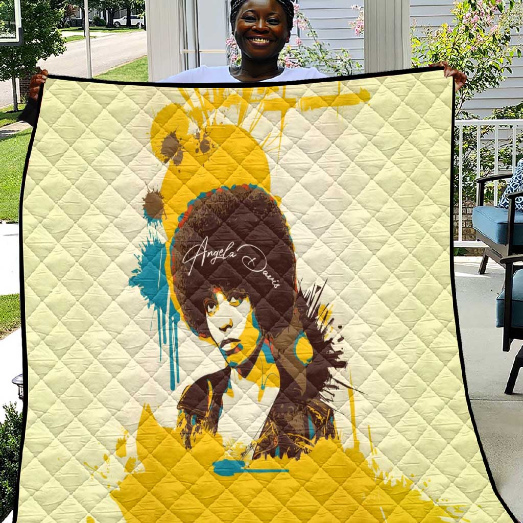 Angela Davis Quilt Bold Pop Art Style Freedom Is a Constant Struggle Quote Civil Rights Activist - Wonder Print Shop