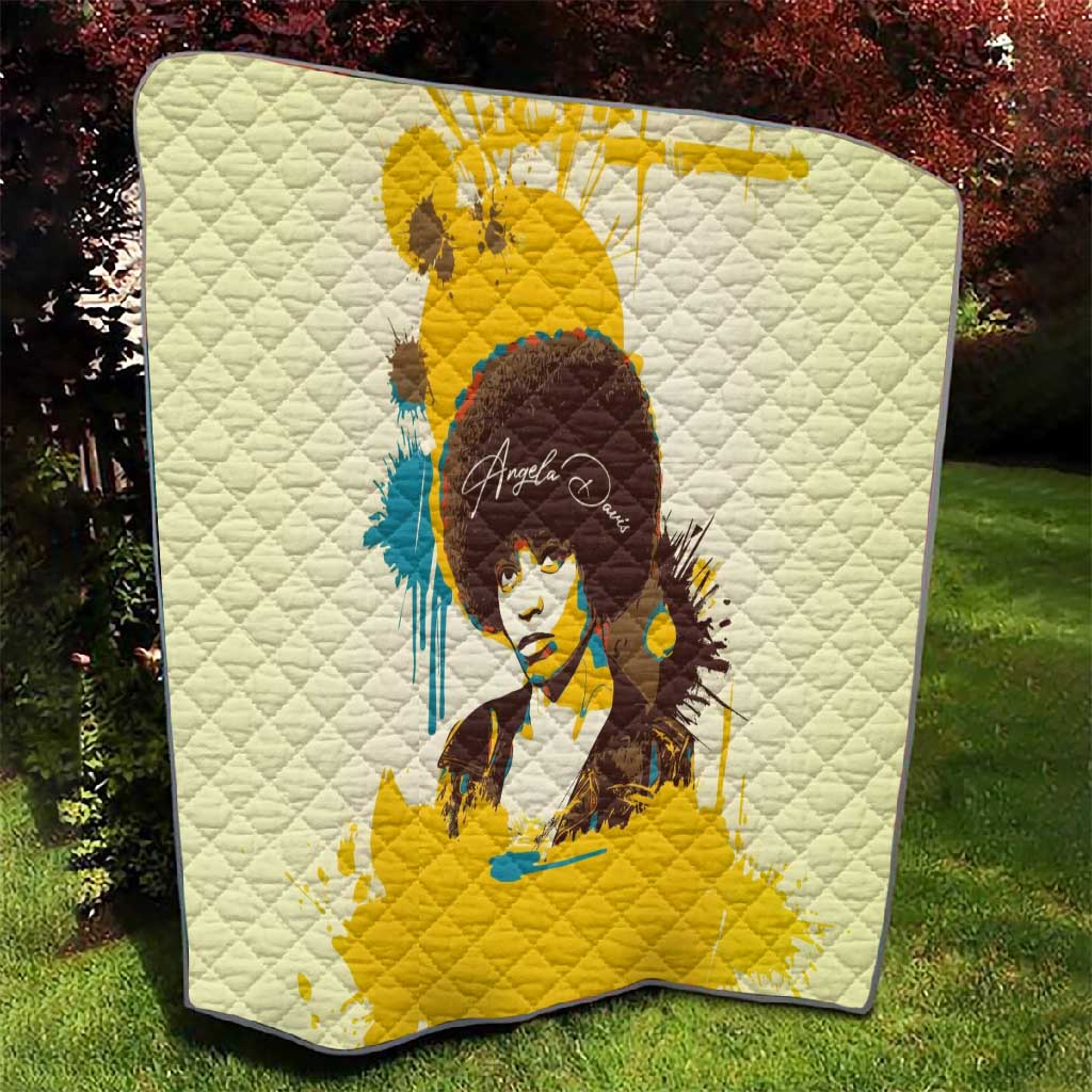 Angela Davis Quilt Bold Pop Art Style Freedom Is a Constant Struggle Quote Civil Rights Activist - Wonder Print Shop
