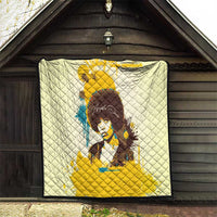 Angela Davis Quilt Bold Pop Art Style Freedom Is a Constant Struggle Quote Civil Rights Activist - Wonder Print Shop