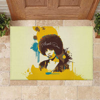 Angela Davis Rubber Doormat Bold Pop Art Style Freedom Is a Constant Struggle Quote Civil Rights Activist - Wonder Print Shop