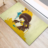 Angela Davis Rubber Doormat Bold Pop Art Style Freedom Is a Constant Struggle Quote Civil Rights Activist - Wonder Print Shop
