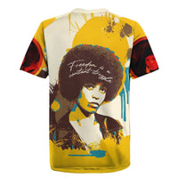 Angela Davis Rugby Jersey Bold Pop Art Style Freedom Is a Constant Struggle Quote Civil Rights Activist TS04