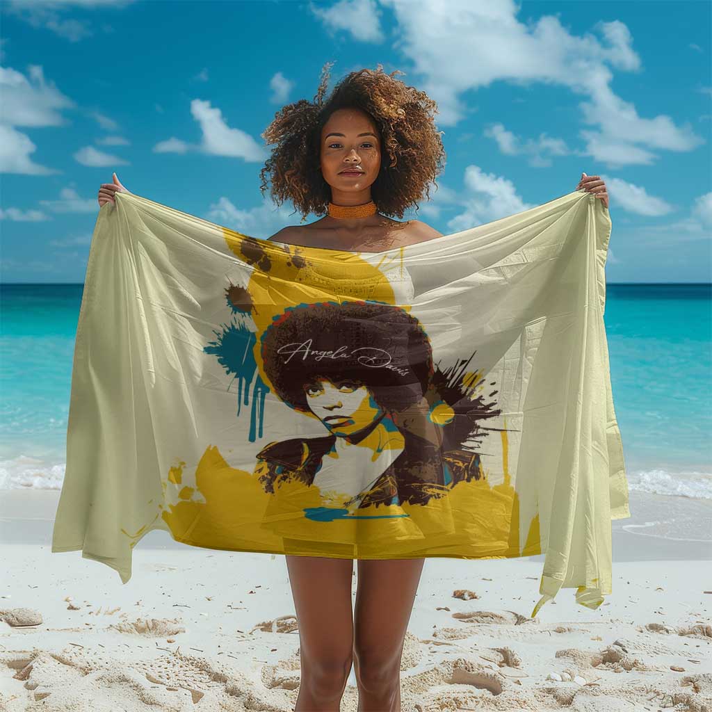 Angela Davis Sarong Bold Pop Art Style Freedom Is a Constant Struggle Quote Civil Rights Activist - Wonder Print Shop