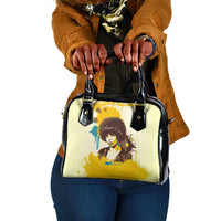 Angela Davis Shoulder Handbag Bold Pop Art Style Freedom Is a Constant Struggle Quote Civil Rights Activist - Wonder Print Shop