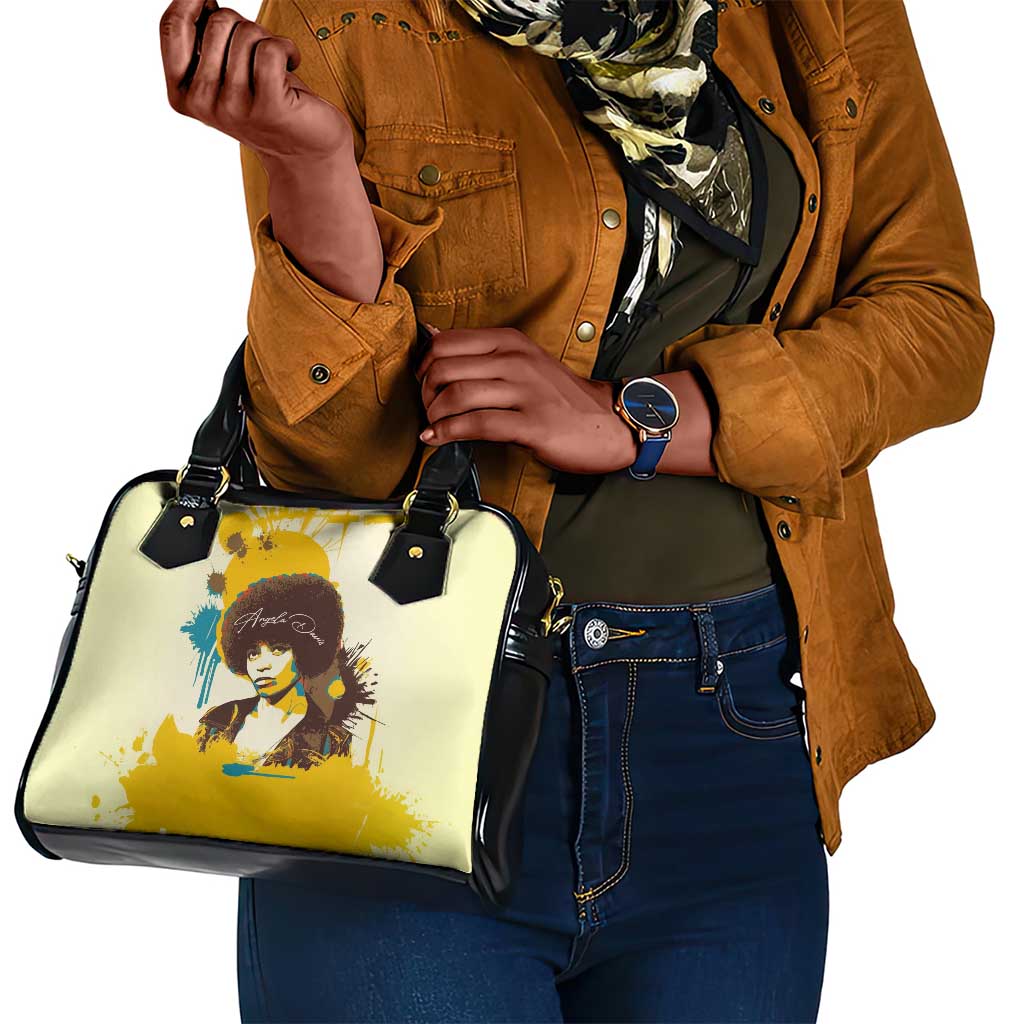 Angela Davis Shoulder Handbag Bold Pop Art Style Freedom Is a Constant Struggle Quote Civil Rights Activist - Wonder Print Shop
