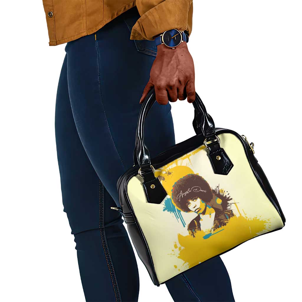 Angela Davis Shoulder Handbag Bold Pop Art Style Freedom Is a Constant Struggle Quote Civil Rights Activist - Wonder Print Shop