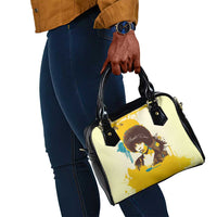 Angela Davis Shoulder Handbag Bold Pop Art Style Freedom Is a Constant Struggle Quote Civil Rights Activist - Wonder Print Shop