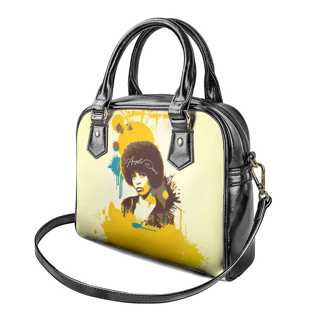Angela Davis Shoulder Handbag Bold Pop Art Style Freedom Is a Constant Struggle Quote Civil Rights Activist - Wonder Print Shop