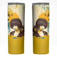 Angela Davis Skinny Tumbler Bold Pop Art Style Freedom Is a Constant Struggle Quote Civil Rights Activist - Wonder Print Shop