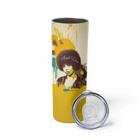 Angela Davis Skinny Tumbler Bold Pop Art Style Freedom Is a Constant Struggle Quote Civil Rights Activist - Wonder Print Shop