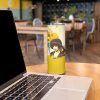 Angela Davis Skinny Tumbler Bold Pop Art Style Freedom Is a Constant Struggle Quote Civil Rights Activist - Wonder Print Shop