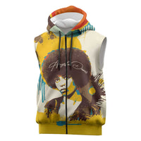 Angela Davis Sleeveless Zip Hoodie Bold Pop Art Style Freedom Is a Constant Struggle Quote Civil Rights Activist - Wonder Print Shop