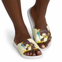 Angela Davis Slide Sandals Bold Pop Art Style Freedom Is a Constant Struggle Quote Civil Rights Activist - Wonder Print Shop