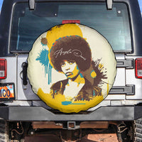 Angela Davis Spare Tire Cover Bold Pop Art Style Freedom Is a Constant Struggle Quote Civil Rights Activist - Wonder Print Shop