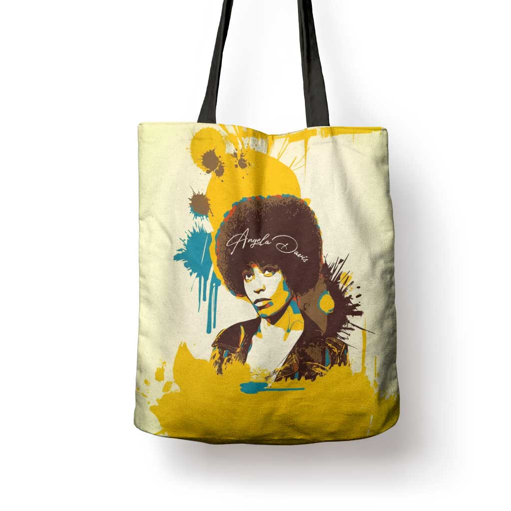 Angela Davis Tote Bag Bold Pop Art Style Freedom Is a Constant Struggle Quote Civil Rights Activist - Wonder Print Shop