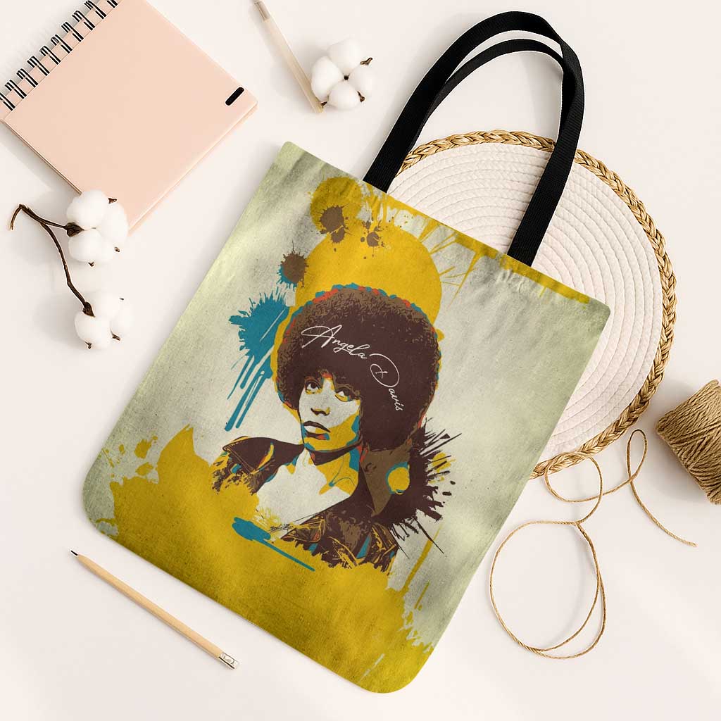 Angela Davis Tote Bag Bold Pop Art Style Freedom Is a Constant Struggle Quote Civil Rights Activist - Wonder Print Shop