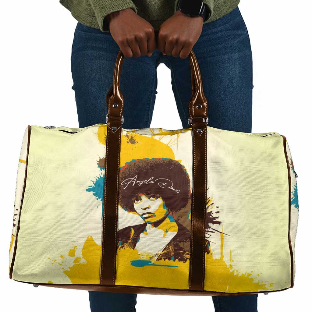 Angela Davis Travel Bag Bold Pop Art Style Freedom Is a Constant Struggle Quote Civil Rights Activist - Wonder Print Shop