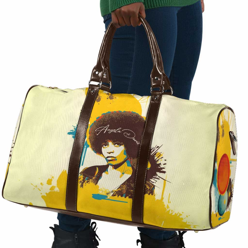 Angela Davis Travel Bag Bold Pop Art Style Freedom Is a Constant Struggle Quote Civil Rights Activist - Wonder Print Shop