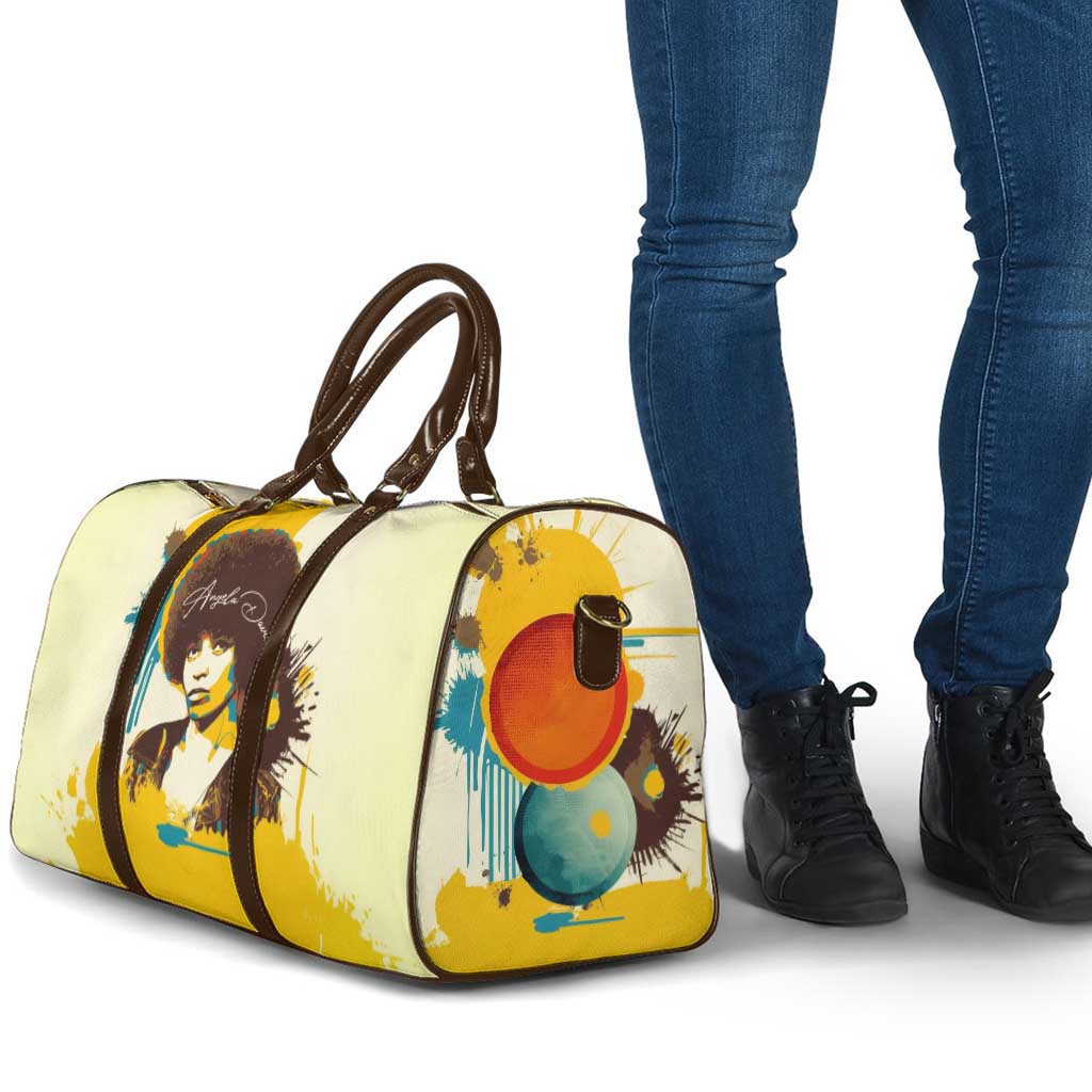 Angela Davis Travel Bag Bold Pop Art Style Freedom Is a Constant Struggle Quote Civil Rights Activist - Wonder Print Shop