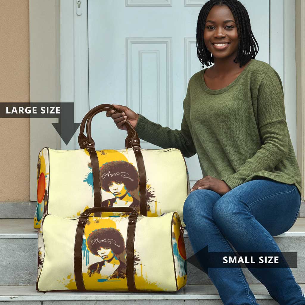 Angela Davis Travel Bag Bold Pop Art Style Freedom Is a Constant Struggle Quote Civil Rights Activist - Wonder Print Shop