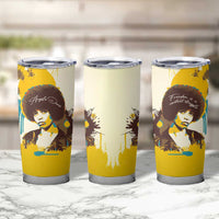 Angela Davis Tumbler Cup Bold Pop Art Style Freedom Is a Constant Struggle Quote Civil Rights Activist - Wonder Print Shop
