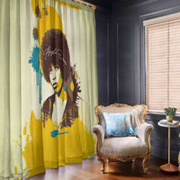 Angela Davis Window Curtain Bold Pop Art Style Freedom Is a Constant Struggle Quote Civil Rights Activist - Wonder Print Shop