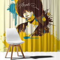 Angela Davis Window Curtain Bold Pop Art Style Freedom Is a Constant Struggle Quote Civil Rights Activist - Wonder Print Shop