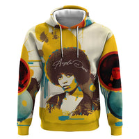 Angela Davis Zip Hoodie Bold Pop Art Style Freedom Is a Constant Struggle Quote Civil Rights Activist - Wonder Print Shop