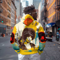 Angela Davis Zip Hoodie Bold Pop Art Style Freedom Is a Constant Struggle Quote Civil Rights Activist - Wonder Print Shop