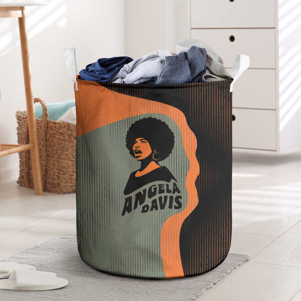 Angela Davis Laundry Basket Retro Graphic Design I Am Changing the Things I Cannot Accept Quote Civil Rights Empowerment Tribute - Wonder Print Shop