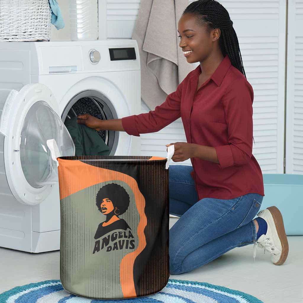 Angela Davis Laundry Basket Retro Graphic Design I Am Changing the Things I Cannot Accept Quote Civil Rights Empowerment Tribute - Wonder Print Shop