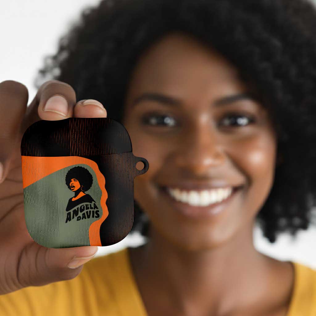 Angela Davis AirPods Case Retro Graphic Design I Am Changing the Things I Cannot Accept Quote Civil Rights Empowerment Tribute - Wonder Print Shop