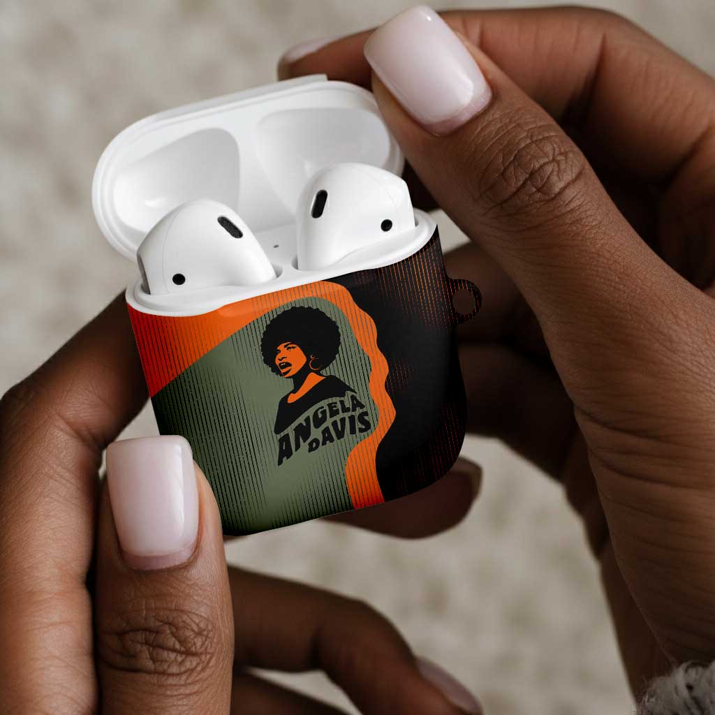 Angela Davis AirPods Case Retro Graphic Design I Am Changing the Things I Cannot Accept Quote Civil Rights Empowerment Tribute - Wonder Print Shop