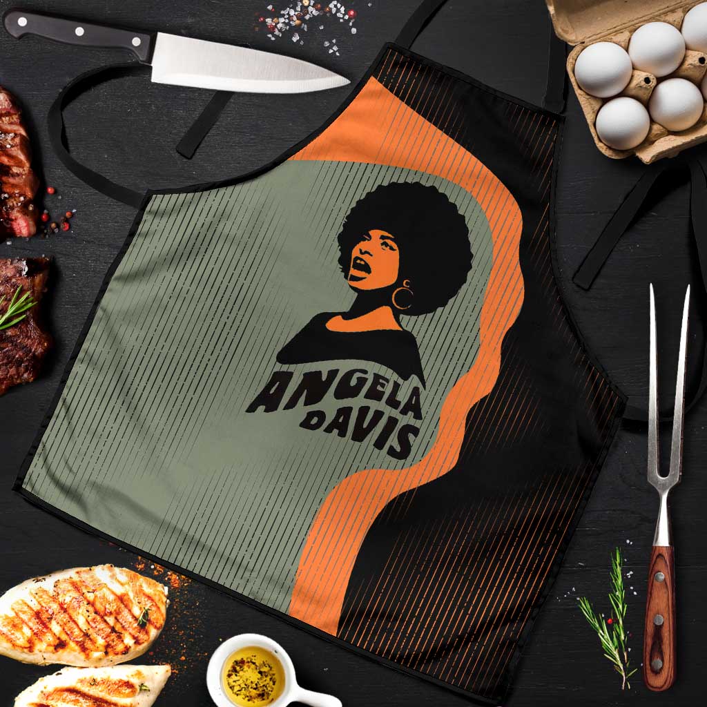 Angela Davis Apron Retro Graphic Design I Am Changing the Things I Cannot Accept Quote Civil Rights Empowerment Tribute - Wonder Print Shop