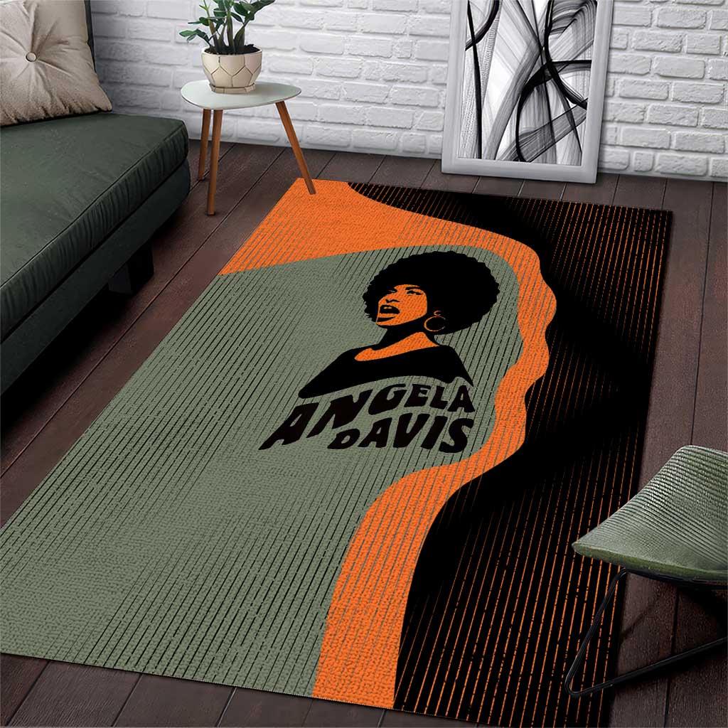 Angela Davis Area Rug Retro Graphic Design I Am Changing the Things I Cannot Accept Quote Civil Rights Empowerment Tribute - Wonder Print Shop