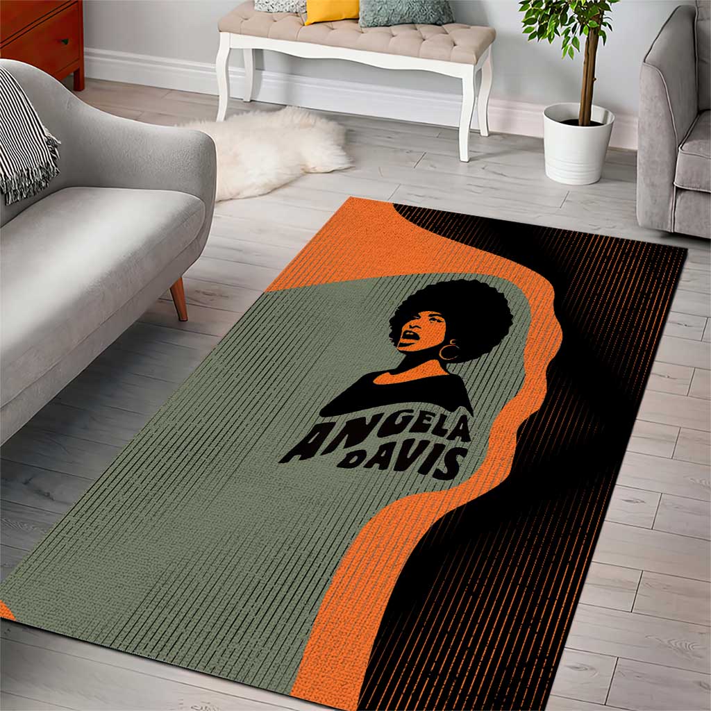 Angela Davis Area Rug Retro Graphic Design I Am Changing the Things I Cannot Accept Quote Civil Rights Empowerment Tribute - Wonder Print Shop