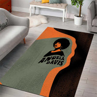 Angela Davis Area Rug Retro Graphic Design I Am Changing the Things I Cannot Accept Quote Civil Rights Empowerment Tribute - Wonder Print Shop