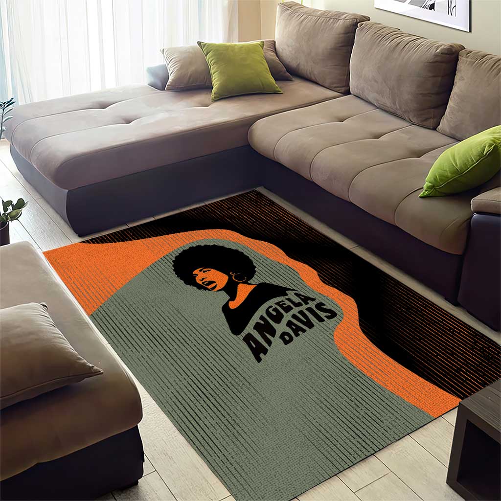 Angela Davis Area Rug Retro Graphic Design I Am Changing the Things I Cannot Accept Quote Civil Rights Empowerment Tribute - Wonder Print Shop