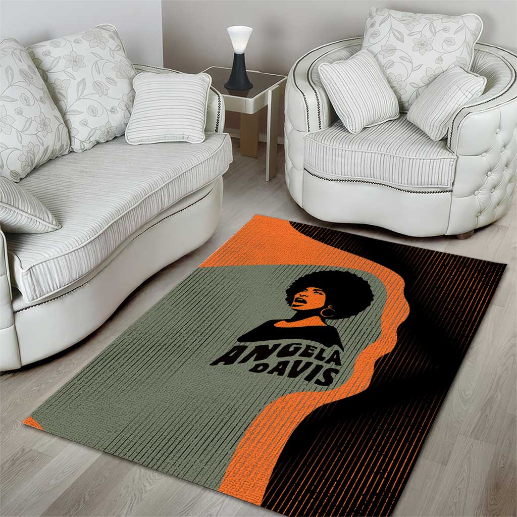 Angela Davis Area Rug Retro Graphic Design I Am Changing the Things I Cannot Accept Quote Civil Rights Empowerment Tribute - Wonder Print Shop