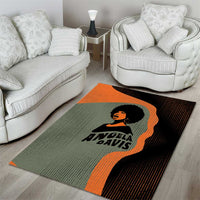 Angela Davis Area Rug Retro Graphic Design I Am Changing the Things I Cannot Accept Quote Civil Rights Empowerment Tribute - Wonder Print Shop