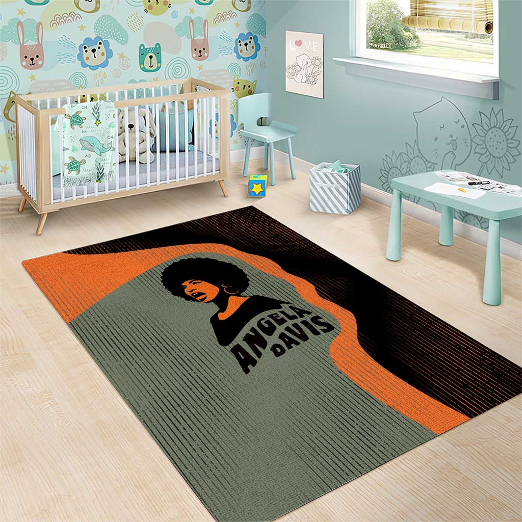 Angela Davis Area Rug Retro Graphic Design I Am Changing the Things I Cannot Accept Quote Civil Rights Empowerment Tribute - Wonder Print Shop