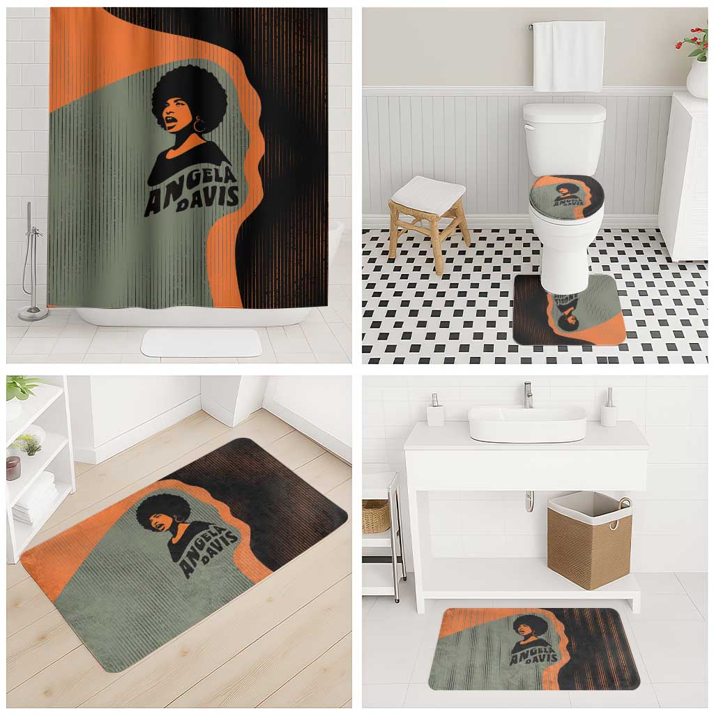 Angela Davis Bathroom Set Retro Graphic Design I Am Changing the Things I Cannot Accept Quote Civil Rights Empowerment Tribute - Wonder Print Shop
