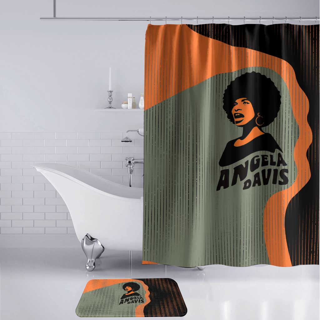 Angela Davis Bathroom Set Retro Graphic Design I Am Changing the Things I Cannot Accept Quote Civil Rights Empowerment Tribute - Wonder Print Shop