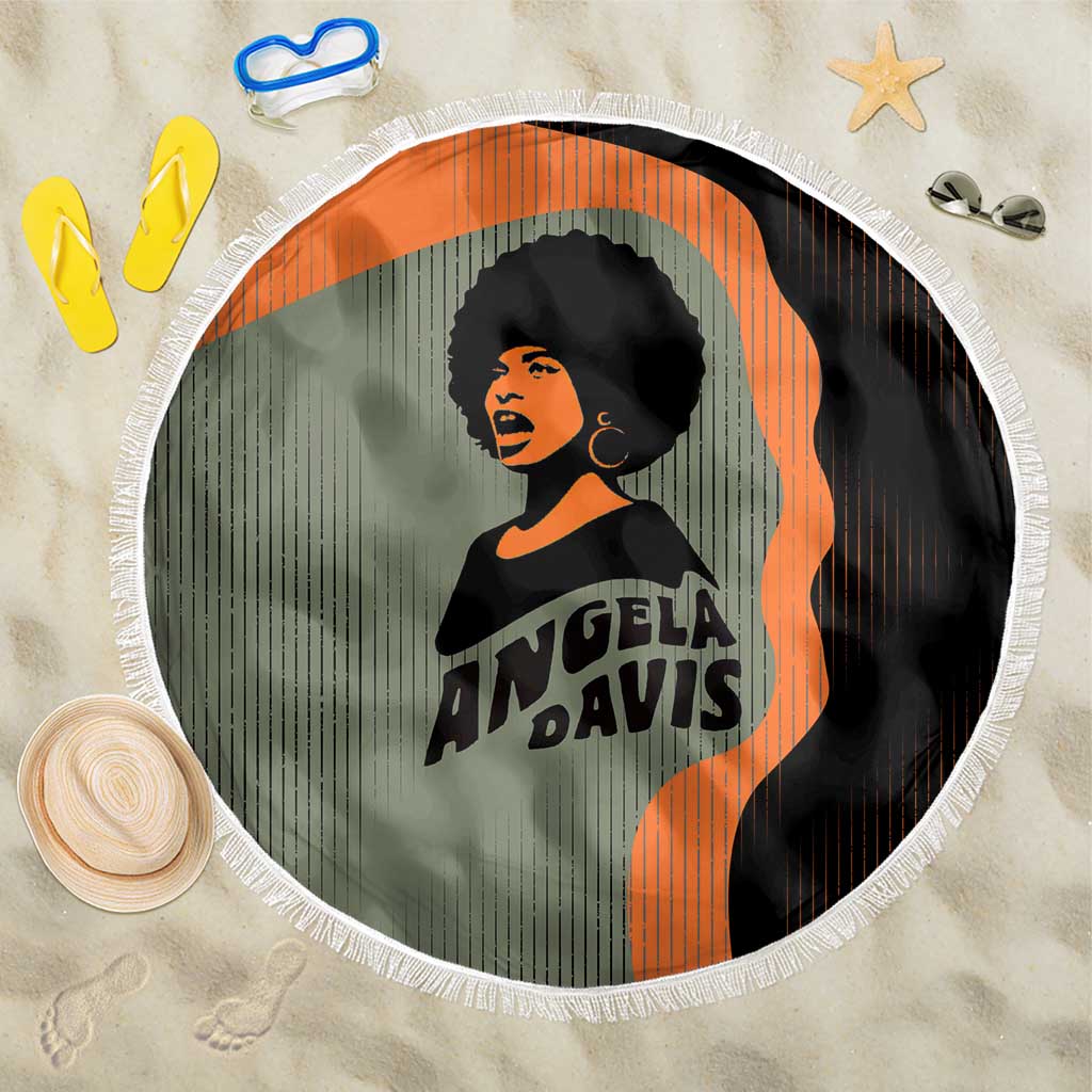 Angela Davis Beach Blanket Retro Graphic Design I Am Changing the Things I Cannot Accept Quote Civil Rights Empowerment Tribute - Wonder Print Shop