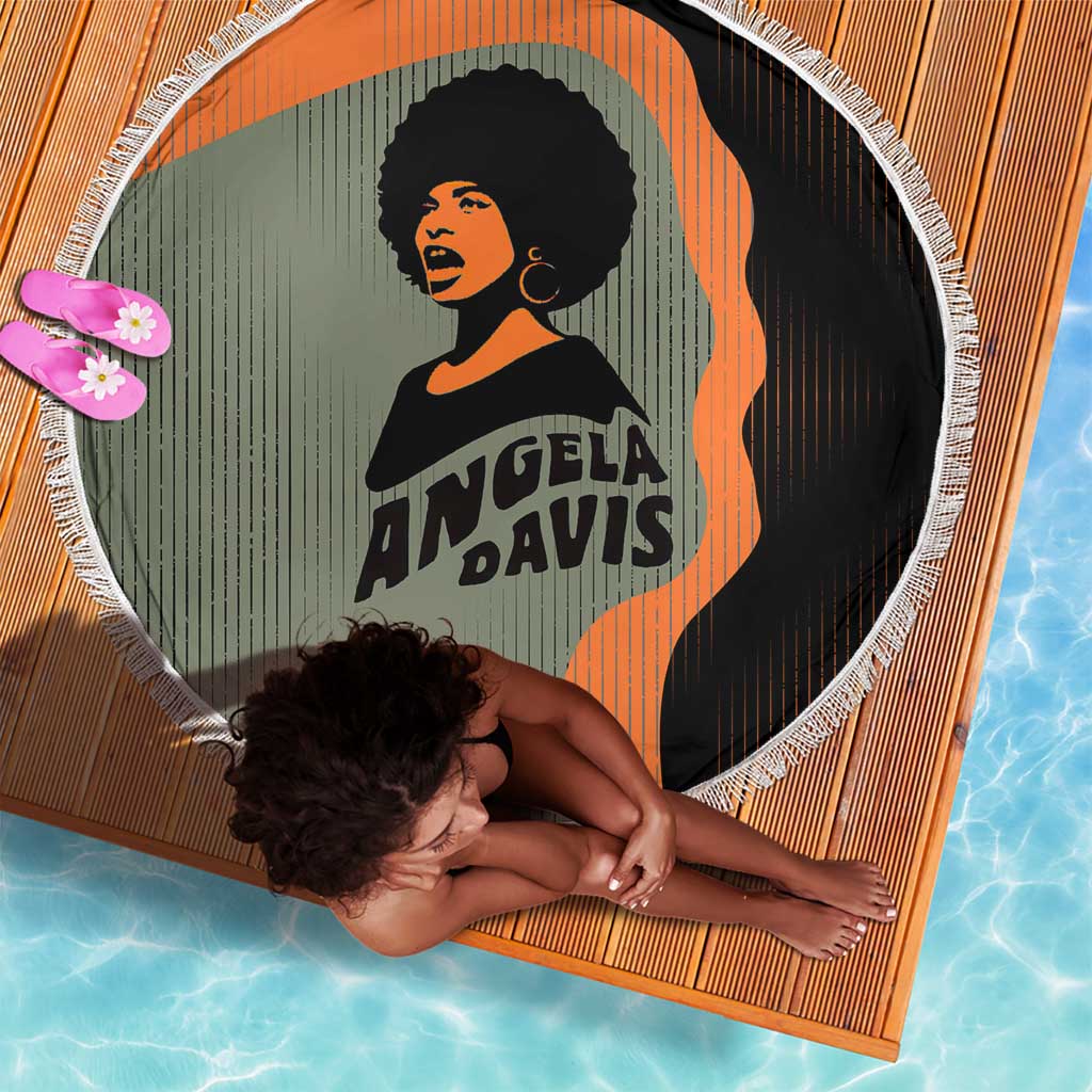 Angela Davis Beach Blanket Retro Graphic Design I Am Changing the Things I Cannot Accept Quote Civil Rights Empowerment Tribute - Wonder Print Shop