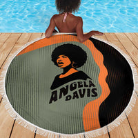 Angela Davis Beach Blanket Retro Graphic Design I Am Changing the Things I Cannot Accept Quote Civil Rights Empowerment Tribute - Wonder Print Shop
