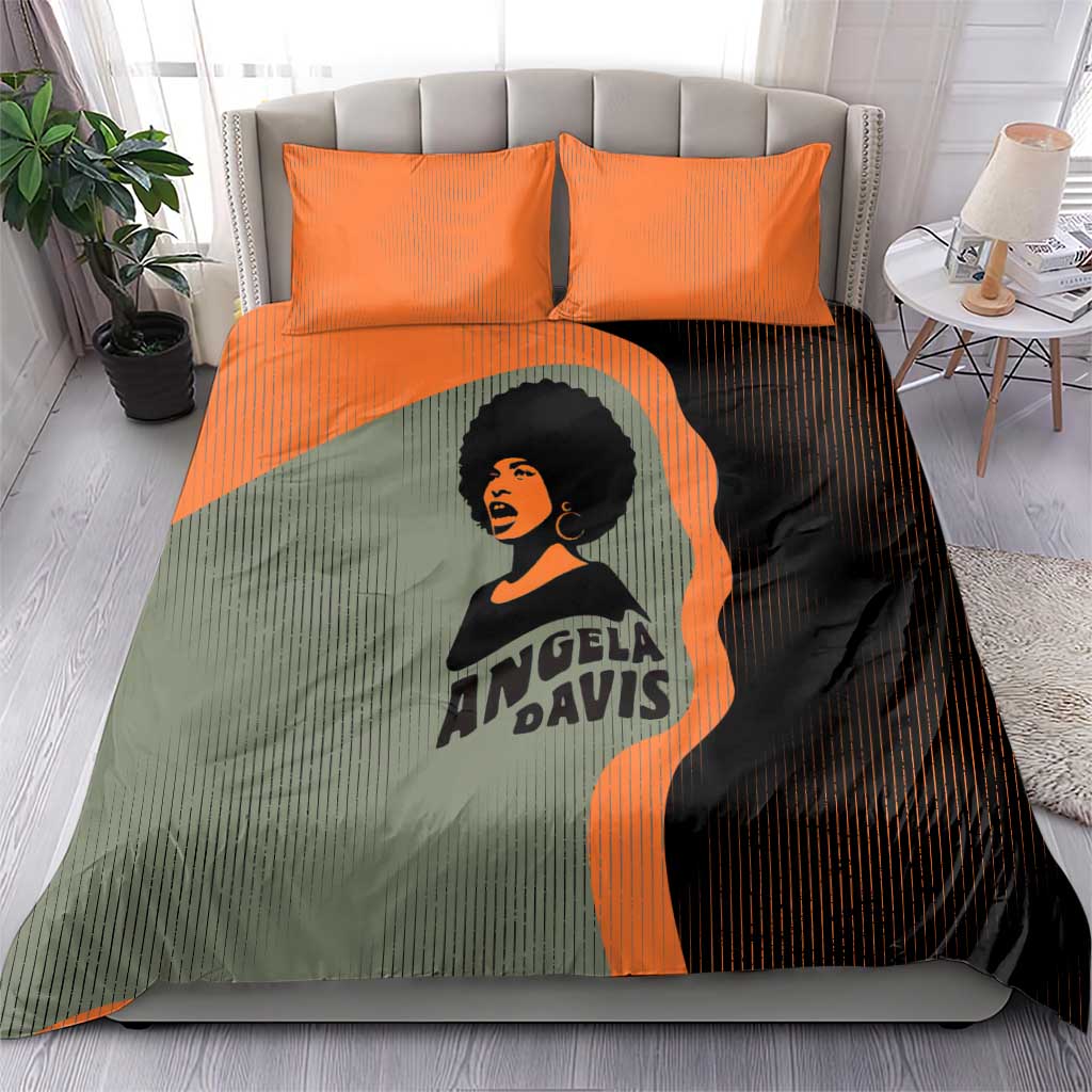 Angela Davis Bedding Set Retro Graphic Design I Am Changing the Things I Cannot Accept Quote Civil Rights Empowerment Tribute - Wonder Print Shop