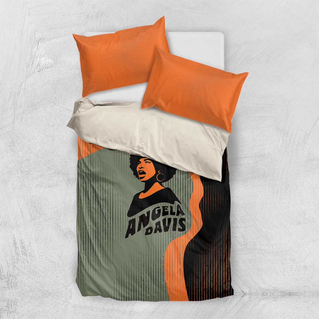 Angela Davis Bedding Set Retro Graphic Design I Am Changing the Things I Cannot Accept Quote Civil Rights Empowerment Tribute - Wonder Print Shop