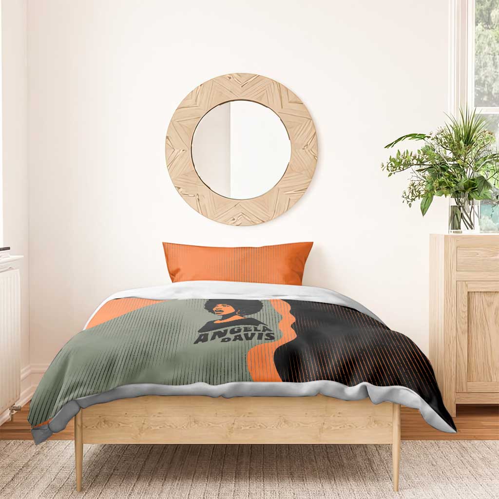 Angela Davis Bedding Set Retro Graphic Design I Am Changing the Things I Cannot Accept Quote Civil Rights Empowerment Tribute - Wonder Print Shop