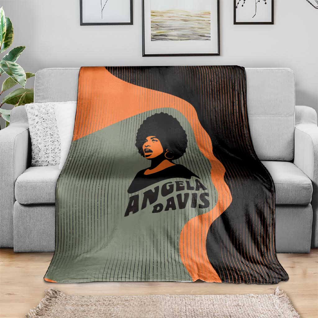 Angela Davis Blanket Retro Graphic Design I Am Changing the Things I Cannot Accept Quote Civil Rights Empowerment Tribute - Wonder Print Shop